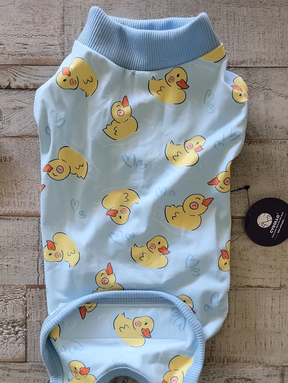 NWT Size Small Dog Surgery Suit Blue With Ducks